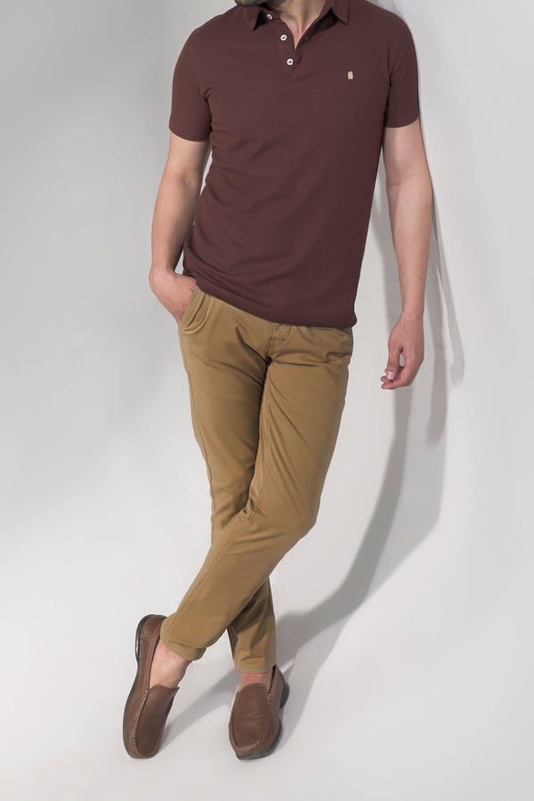 Dark Khaki Regular Fit Cotton Pant