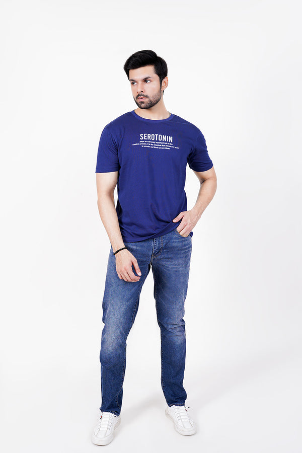 Navy Statement Tee For Men