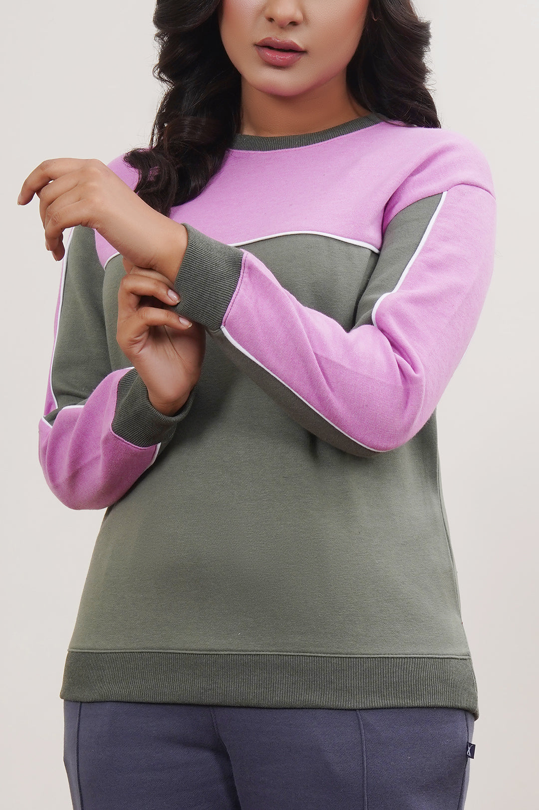 Women Paneled Sweat Shirt