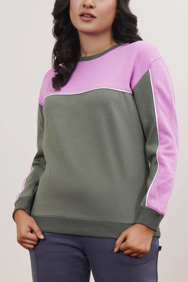 Women Paneled Sweat Shirt