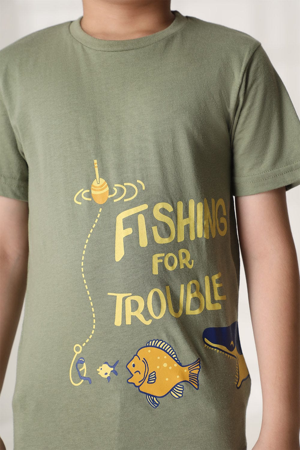 Boys' Fishing Graphic Grey Half Sleeve Tee – HOPE NOT OUT