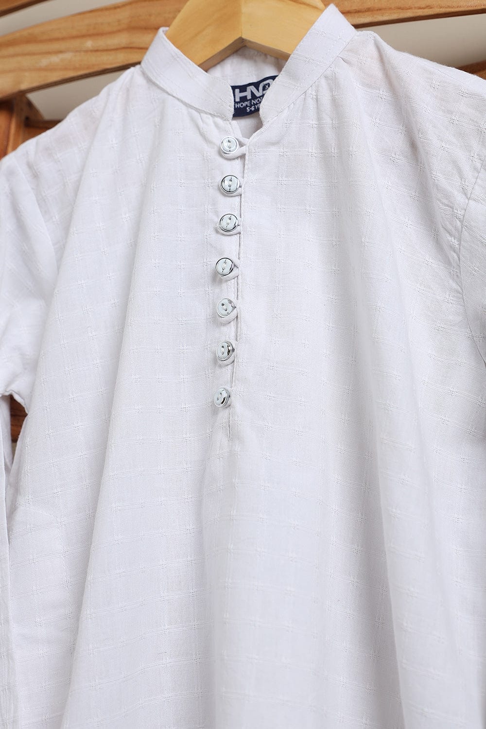 Hope Not Out by Shahid Afridi Eastern Boys Kurta White Kurta With Loop Buttons