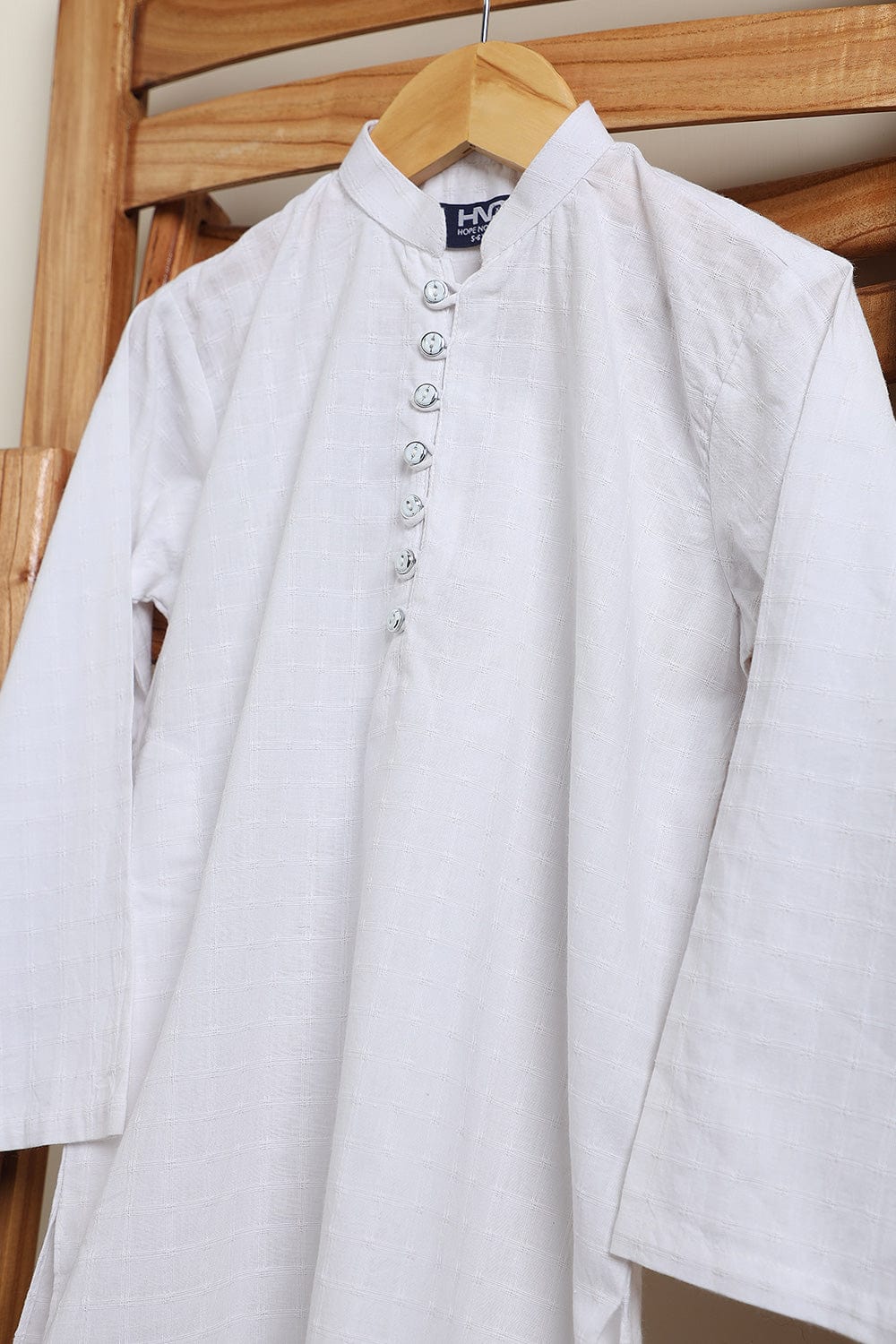 Hope Not Out by Shahid Afridi Eastern Boys Kurta White Kurta With Loop Buttons