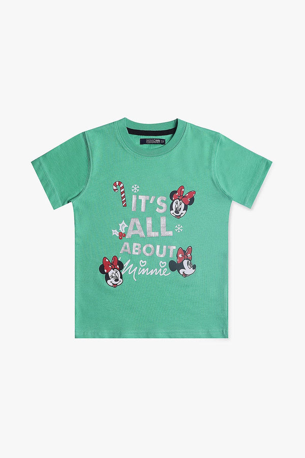 Hope Not Out by Shahid Afridi Girls Knit T-Shirt Minnie Mouse T-Shirt