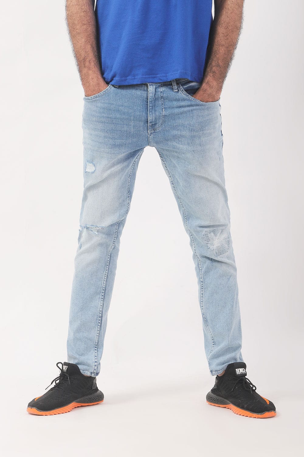 Hope Not Out by Shahid Afridi Men Jeans Premium Stone Wash Slim Fit Ripped Jeans