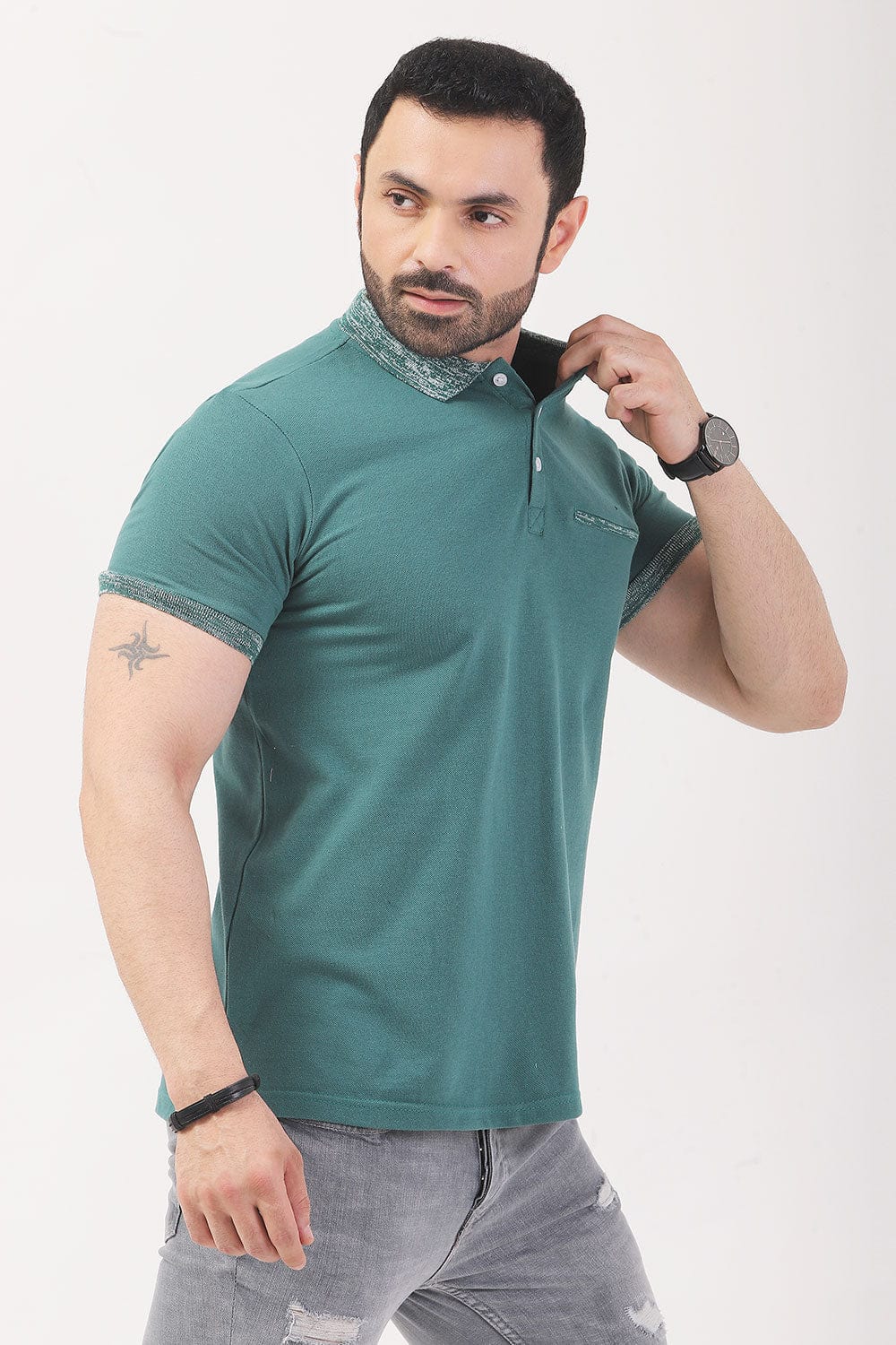 Hope Not Out by Shahid Afridi Men Polo Shirt Fashion Polo with Contrast Collar and Rib