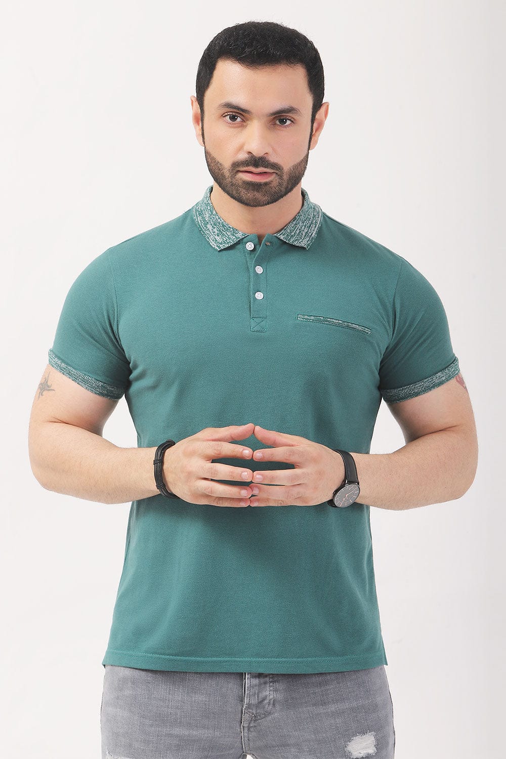 Hope Not Out by Shahid Afridi Men Polo Shirt Fashion Polo with Contrast Collar and Rib