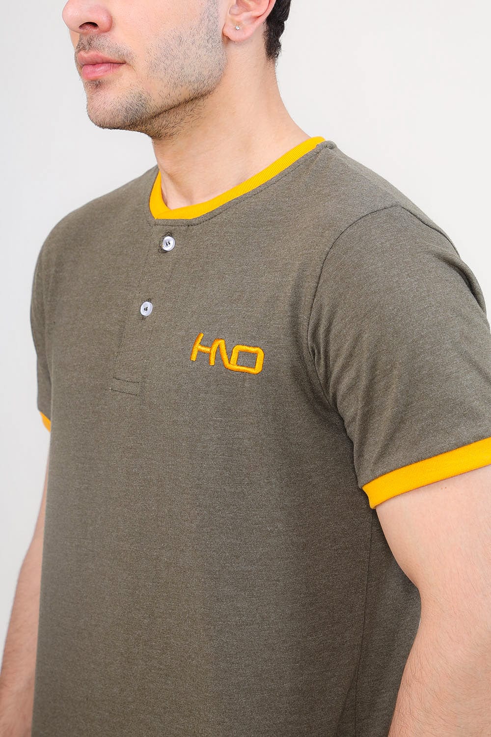 Hope Not Out by Shahid Afridi Men T-Shirt Green HNO Henley for Men