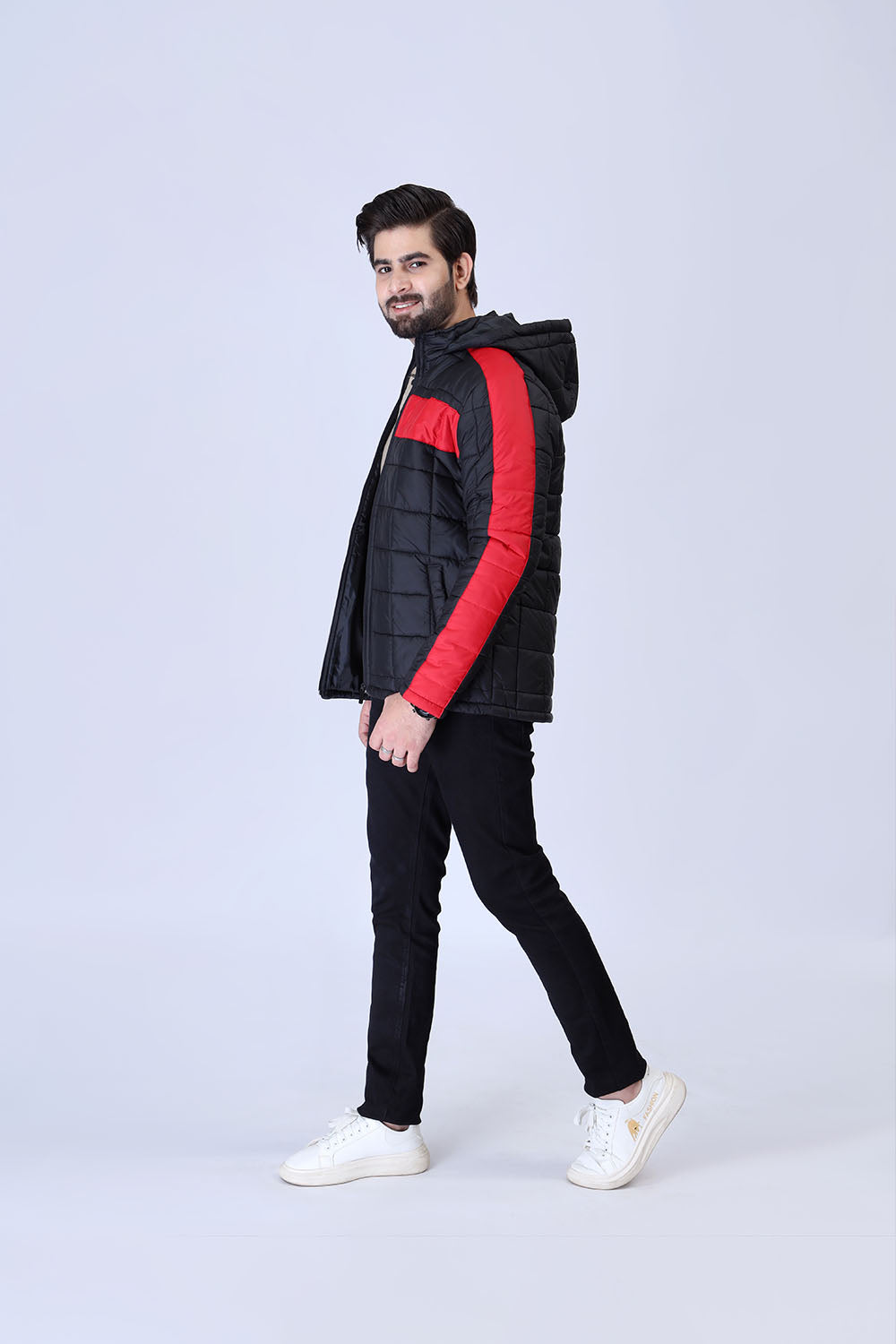 Puffer Jacket With Front And Shoulder Panel