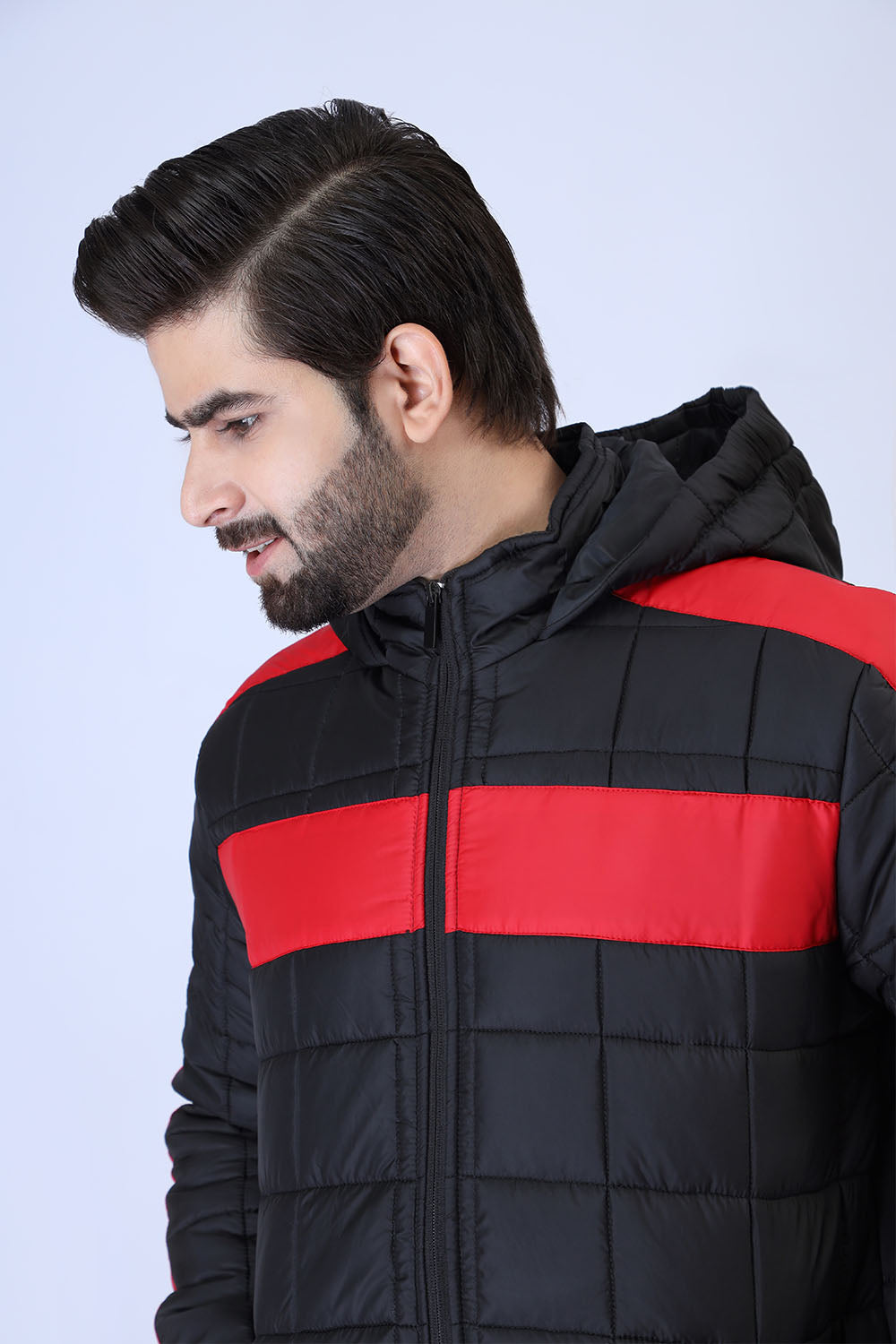 Puffer Jacket With Front And Shoulder Panel