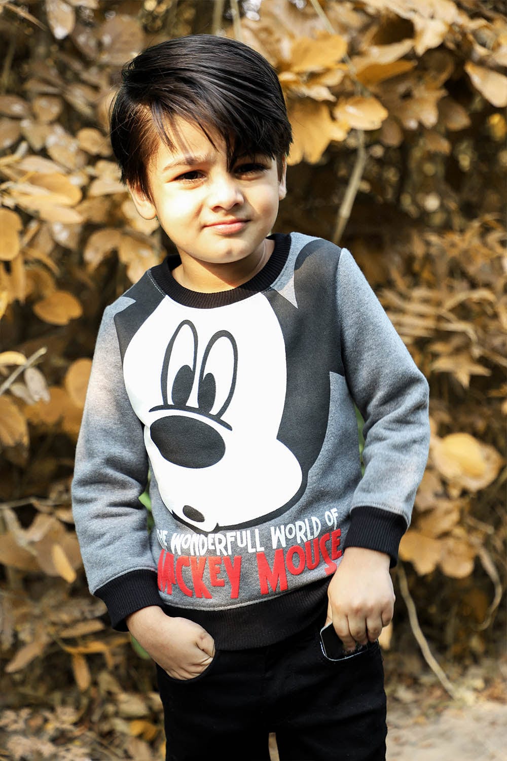 Hope Not Out by Shahid Afridi Boys Knit Sweat Shirt Mickey Sweatshirt