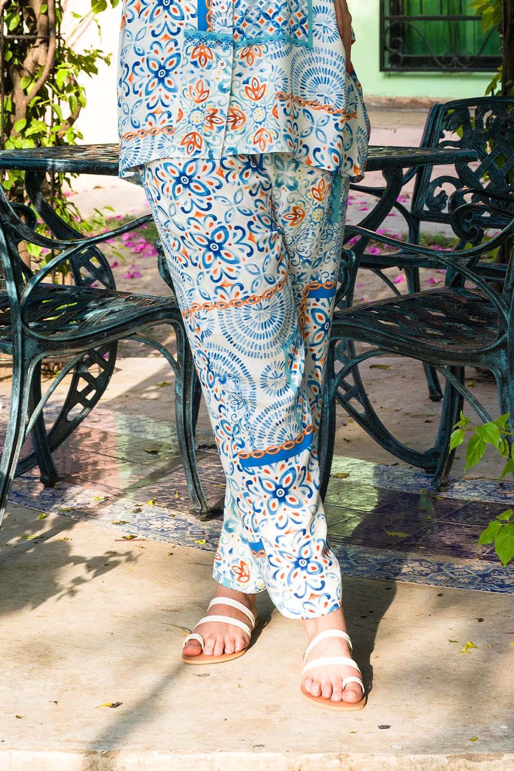 Hope Not Out by Shahid Afridi Eastern Women Trousers Sky Blue Printed Pants