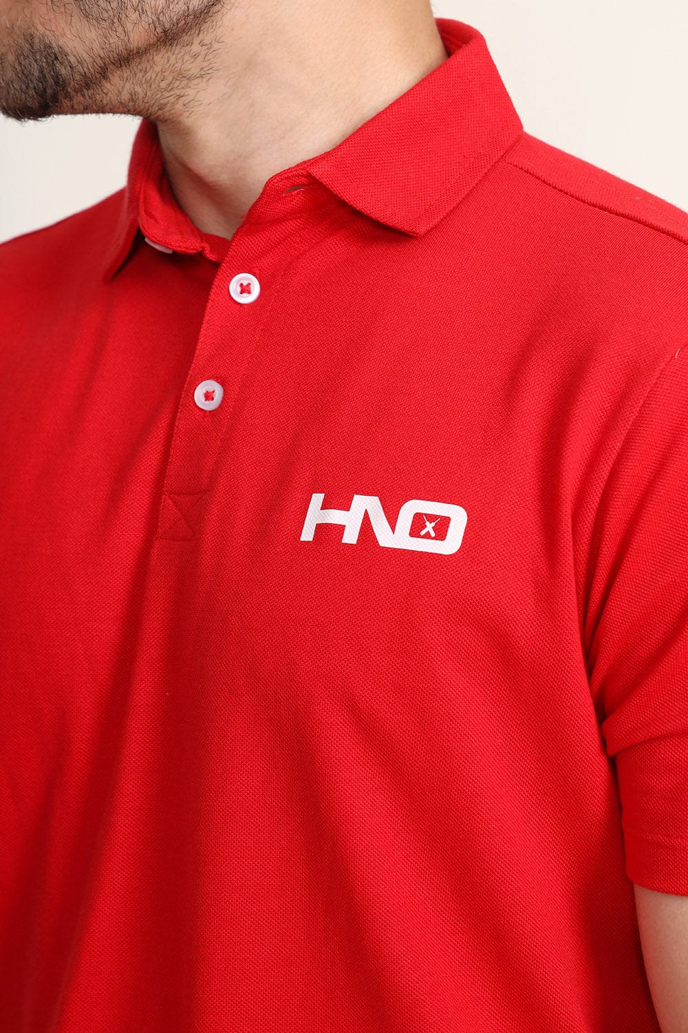 Hope Not Out by Shahid Afridi Men Polo Shirt Red Polo With Hno Logo Print