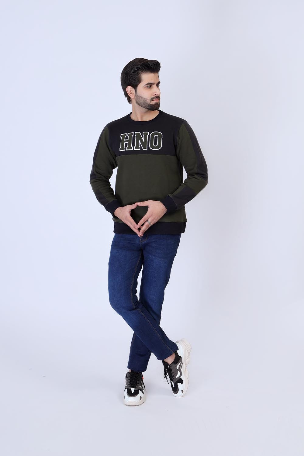 Hope Not Out by Shahid Afridi Men Sweat Shirt MULTI PANEL WITH APPLIQUE EMB