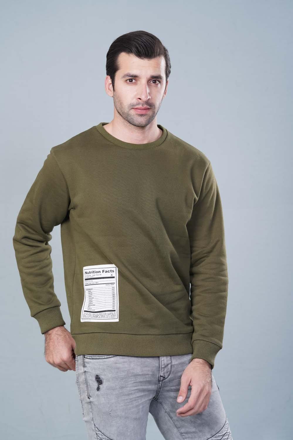 Hope Not Out by Shahid Afridi Men Sweat Shirt OLIVE Sweatshirt