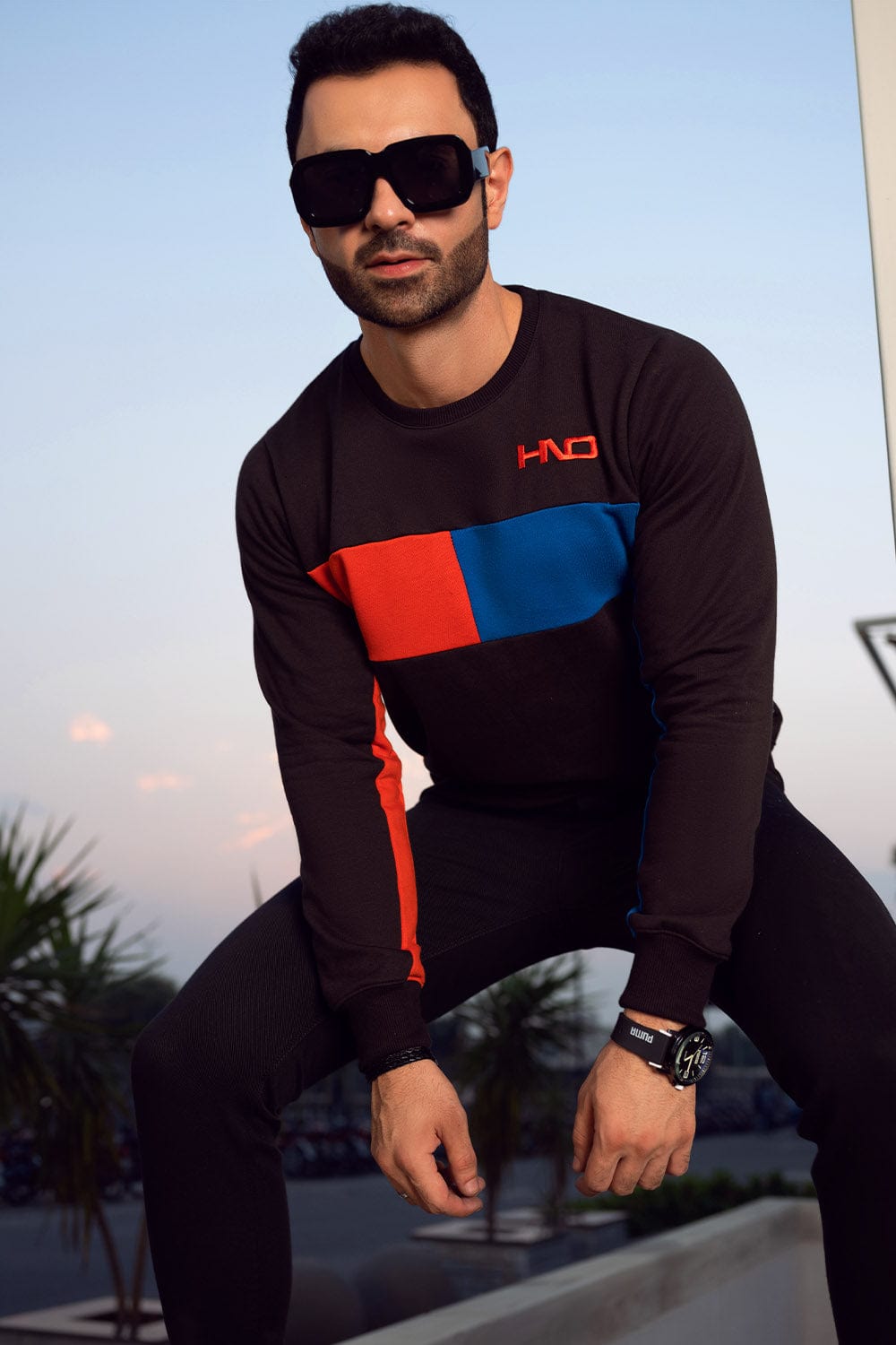 Hope Not Out by Shahid Afridi Men Sweat Shirt Panelled SweatShirt with Embroidered Patch